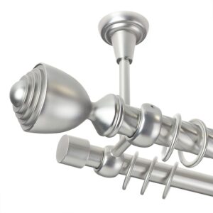 Palacio – set galerie metalica dubla, prindere tavan,teava Twister, Crom Mat  25/19 mm