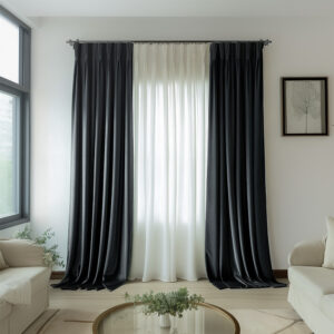 Draperie de Catifea Premium Blackout 100% Gri L2m/H3m cu Rejansa de 6 cm