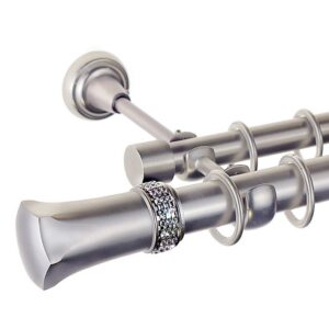 Pluton Crystal – set galerie metalica  dubla Crom Mat 25/19 mm