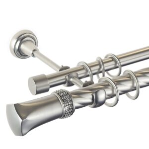 Pluton Crystal – set galerie metalica dubla, teava Twister Crom Mat 25/19 mm