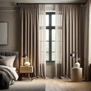 Draperie de Catifea Elite Blackout 100% Cappucino L5.20m/H2.76m cu Rejansa de 8 cm