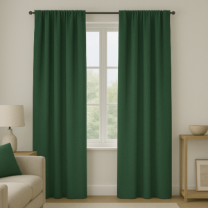 Draperie de Textura Groasa 80% Blackout Sankt Petersburg Verde Smarald L3m/H2.50m cu Rejansa de Bara