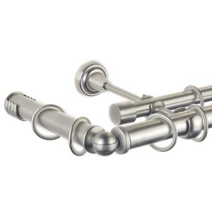 Sweden Corner – set galerie metalica dubla Crom Mat 25/19 mm