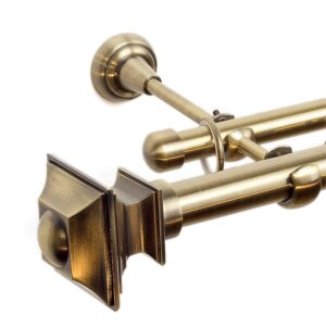 Verdi – set galerie metalica dubla Aur Antic 25/19 mm