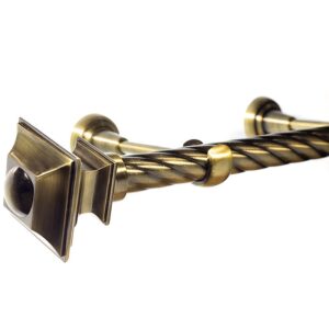 Verdi- set galerie metalica simpla , teava Twister, Aur Antic 25 mm