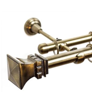 Verona – set galerie metalica dubla Aur Antic 25/19 mm