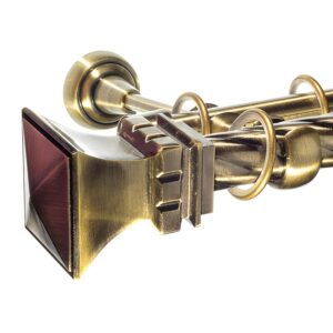 Verona – set galerie metalica dubla , teava Twister, Aur Antic 25/19 mm