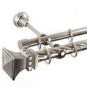 Verona – set galerie metalica dubla , teava Twister, Crom Mat 25/19 mm