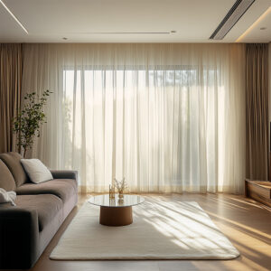 Perdea Voal Crem L1.50m/H1.30 cu Rejansa de 6 cm