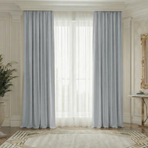 Draperie de Textura Groasa Yemen 80% Blackout Gri Albastrui