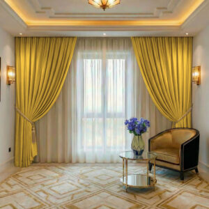 Draperie de Textura Groasa Yemen 80% Blackout  Galben