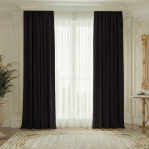 Draperie de Textura Groasa Yemen 80% Blackout Gri Inchis