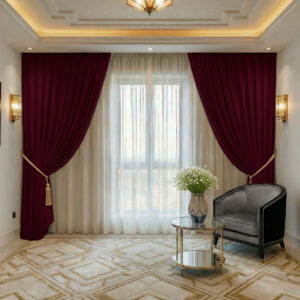 Draperie de Textura Groasa Yemen 80% Blackout Grena