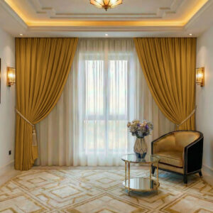 Draperie de Textura Groasa Yemen 80% Blackout  Galben Mustar