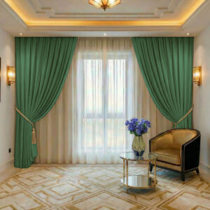 Draperie de Textura Groasa Yemen 80% Blackout  Verde Fistic