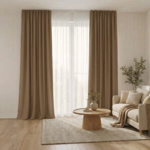 Draperie de Textura Groasa Yemen 80% Blackout Maro Deschis