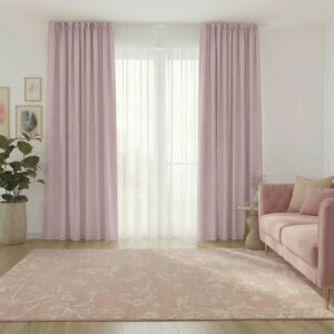 Draperie de Textura Groasa Yemen 80% Blackout Roz Pudra