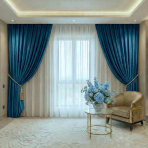 Draperie de Textura Groasa Yemen 80% Blackout Baby Blue