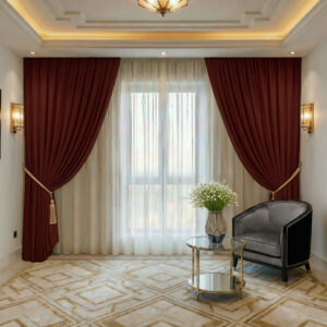 Draperie de Textura Groasa Yemen 80% Blackout Caramiziu