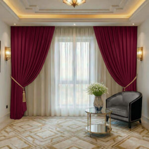 Draperie de Textura Groasa Yemen 80% Blackout Bordo