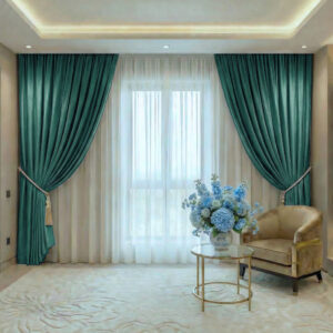 Draperie de Textura Groasa Yemen 80% Blackout Verde Menta