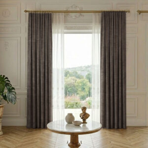 Draperie de Textura Groasa 90% Blackout Yildiz Gri Fumuriu