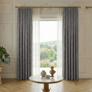 Draperie de Textura Groasa 90% Blackout Yildiz Gri Grafit