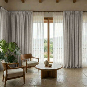 Draperie de Textura Groasa 90% Blackout Yildiz Gri-Maro