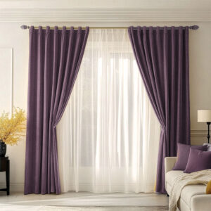 Draperie de Textura Groasa 90% Blackout Yildiz Roz Pudra